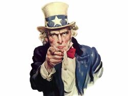 Uncle Sam talking 'I  need your vote' Stock Footage