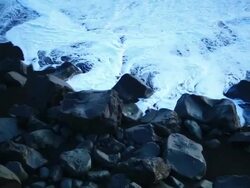 Ocean Wave on the Black Stone Stock Footage