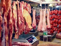 HD meat market in Asia Stock Footage