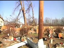 The National Weather Service has rated the deadly tornado in Harrisburg, Illinois an EF-4. A meteorologist estimates the storm was 200 yards wide and the top winds 170 miles per hour. Six people are dead and about 100 injured. News Clip