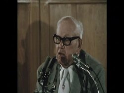 SYND 10-5-74 AMERICAN UNION LEADER, GEORGE MEANY, PRESS CONFERENCE ON WATERGATE TAPES News Clip