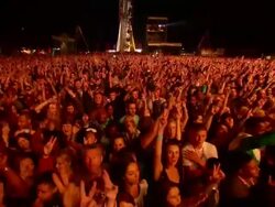 M/S EXT Concert Crowd Festival Night Stock Footage