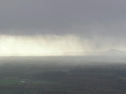 WS AERIAL View of dark clouds with mountains / Oregon, United States Stock Footage