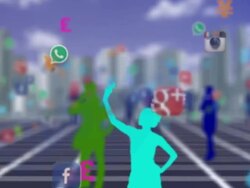 crowd people using smartphone social media Stock Footage