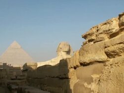 MS ZI View of gizeh pyramids / Cairo, Egypt Stock Footage