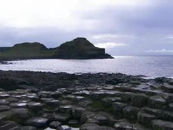 Giant's Causeway bay and sea, Northern Ireland Stock Footage