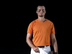 HD Super Slow-Mo: Baseball Player Standing For National Anthem Stock Footage