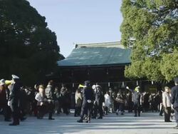 Hatsumode at Meiji Shrine Stock Footage