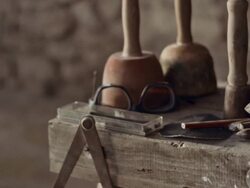 Stonemason tools Stock Footage