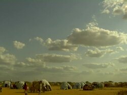 TIMELAPSE: Overview of refugee camp Stock Footage