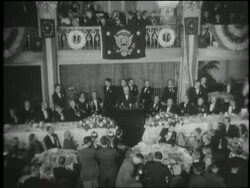 In 1941 U.S. President Franklin D. Roosevelt gives a Navy Day radio address. News Clip