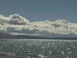 Pan Left Shot Shimmering Mansarovar Lake Lhasa Tibet China Stock Footage