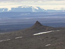 WS AERIAL View of Lava plain / Iceland Stock Footage