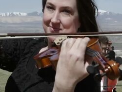 Outdoor Orchestra - Violin Stock Footage