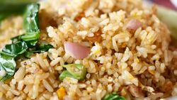Asian  eating fried rice Stock Footage