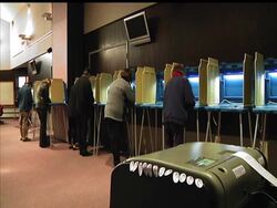 Voters in Wisconsin cast their votes in the state''s presidential primary, with people supporting an array of Republican candidates, some front runners, some not even running anymore. News Clip