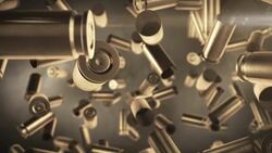 Bullets Falling. High quality animation of bullets falling. slow motion Stock Footage