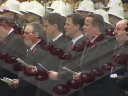 Party leaders at Remembrance Day service News Clip