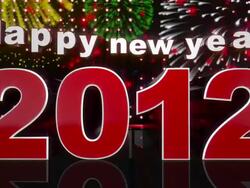 Happy new year 2012 with fireworks Stock Footage