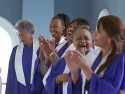 MS Women's gospel choir singing in church / Port Gamble, Washington State, USA Stock Footage