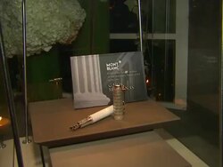 Montblanc pen at Montblanc honors Quincy Jones at the Montblanc de la Culture Arts Patronage Awards Ceremony Stock Footage