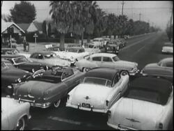 Montage: 1954 traffic jam Stock Footage