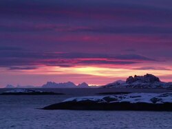 Skerry at sunrise Stock Footage