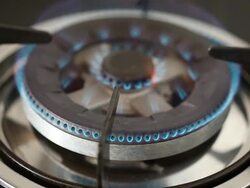 Natural Gas Stove Flame Stock Footage