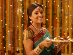 Portrait of a woman celebrating diwali festival Stock Footage