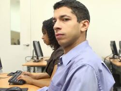Portrait of Confident Latin Male in Classroom Stock Footage