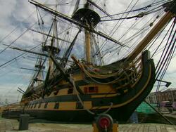 WS HMS Victory / Portsmouth, UK Stock Footage