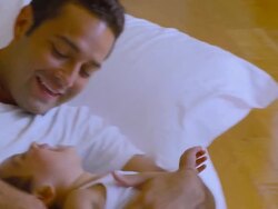 CU, Father playing with son (18-23 months) on bed, Richmond, Virginia, USA Stock Footage
