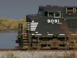 September 13, 2005 aerial tracking shot zoom out freight train crossing the bayou / Slidell, Louisiana Stock Footage