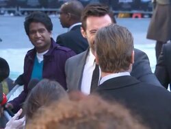 B-ROLL - Actors Hugh Jackman and Russell Crow together at the 'Noah' UK film premiere at Odeon Leicester Square Stock Footage