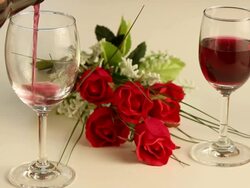 Valentine rose wine. Stock Footage