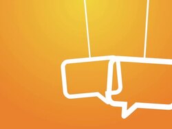 Speech bubbles hanging on a wire Stock Footage