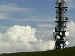 HD Communications tower on mountain time lapse Stock Footage