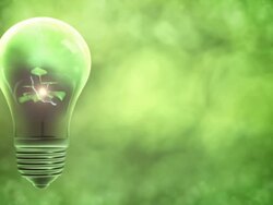 Green Power Light Bulb (Left Placed) Stock Footage