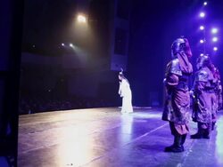 MS Artists performing local Chinese traditional qinqiang opera on stage AUDIO / xi'an, shaanxi, china Stock Footage