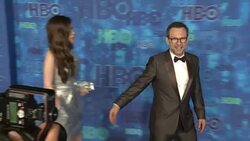 Christian Slater and Brittany Lopez at the HBO's Post Emmy Awards Reception - Arrivals Stock Footage