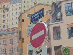 Street sign,Le Murs De Canuts,Mural,ZO Stock Footage