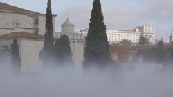 Lisbon Jeronimos Monastery Fountain Stock Footage