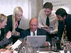 Business team meeting in a boardroom Stock Footage