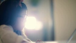 Businesswoman watching trend of Information global Stock Footage