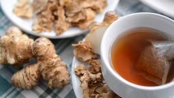 Tea maker Helianthus tuberosus Hot drinks Stock Footage