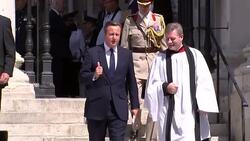 David Cameron departs St Martins in the Field News Clip