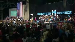 Clinton and Sanders at a campaign event News Clip