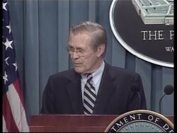 US  Secretary of Defence says there is no escape for Saddam Hussein News Clip