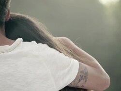 Couple awakening on lake Stock Footage