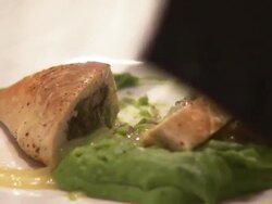 EATING A SERVED DISH Stock Footage